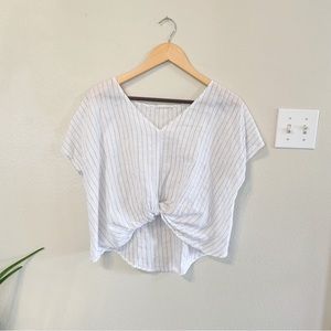 Pinstripe Short Sleeve Top